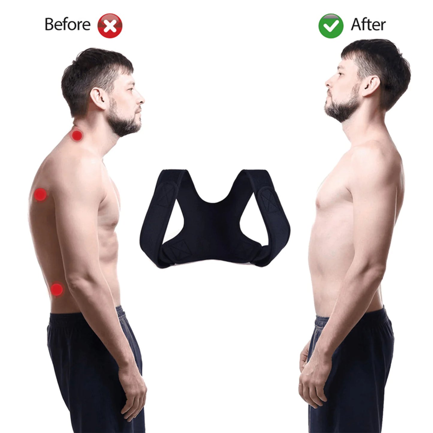 Adjustable Posture Corrector Back Shoulder Support Correct Brace Belt Men Women